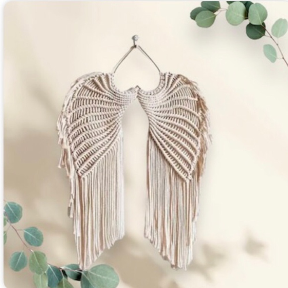 Angel Wings Boho Macramé Wall Hanging, Small - Picture 2 of 12